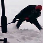 Guy Falling for 9 Seconds While Trying to Shovel Snow